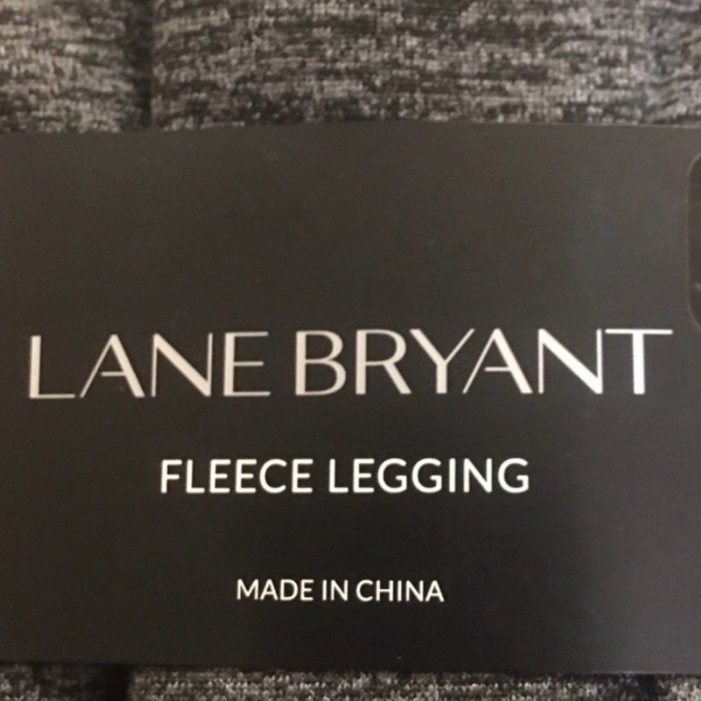 NWT Lane Bryant Fleece Legging - Grey and Black Charcoal 1X/2X
